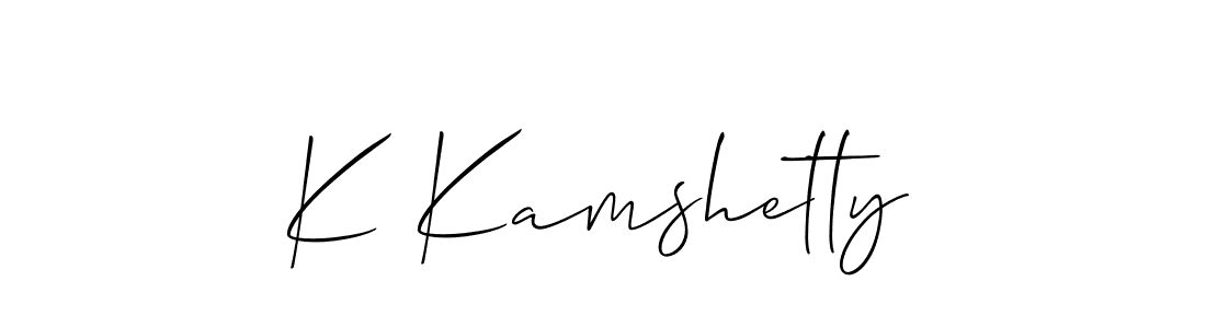 Design your own signature with our free online signature maker. With this signature software, you can create a handwritten (Allison_Script) signature for name K Kamshetty. K Kamshetty signature style 2 images and pictures png