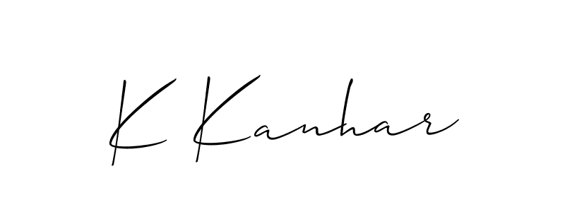 Create a beautiful signature design for name K Kanhar. With this signature (Allison_Script) fonts, you can make a handwritten signature for free. K Kanhar signature style 2 images and pictures png