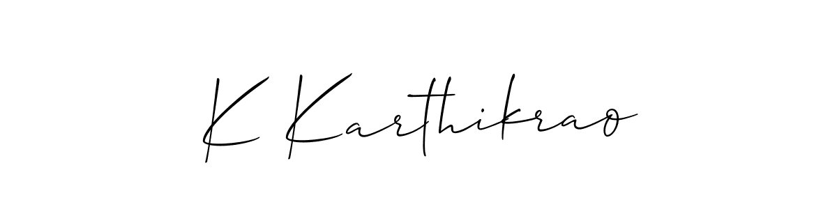 Also we have K Karthikrao name is the best signature style. Create professional handwritten signature collection using Allison_Script autograph style. K Karthikrao signature style 2 images and pictures png