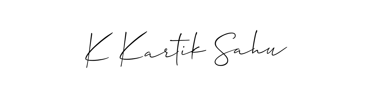 How to Draw K Kartik Sahu signature style? Allison_Script is a latest design signature styles for name K Kartik Sahu. K Kartik Sahu signature style 2 images and pictures png