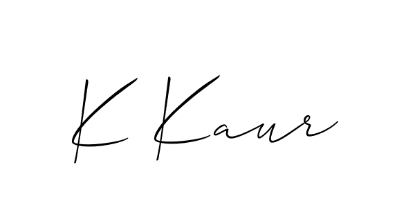 Design your own signature with our free online signature maker. With this signature software, you can create a handwritten (Allison_Script) signature for name K Kaur. K Kaur signature style 2 images and pictures png