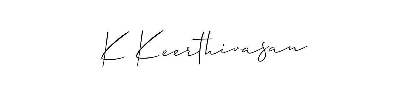 Use a signature maker to create a handwritten signature online. With this signature software, you can design (Allison_Script) your own signature for name K Keerthivasan. K Keerthivasan signature style 2 images and pictures png