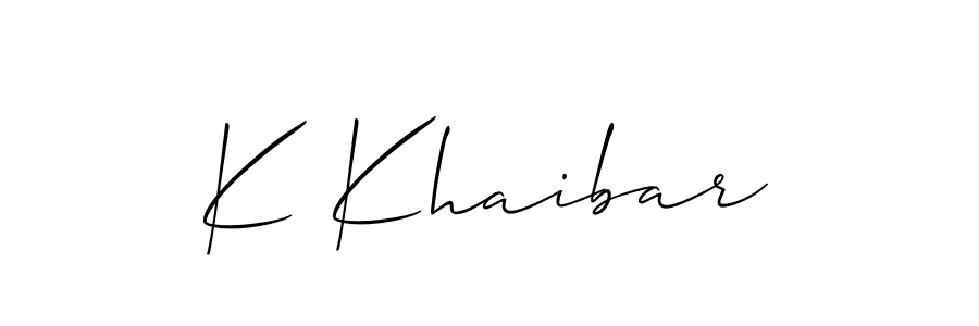 Create a beautiful signature design for name K Khaibar. With this signature (Allison_Script) fonts, you can make a handwritten signature for free. K Khaibar signature style 2 images and pictures png