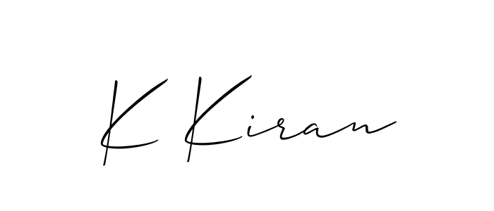 Design your own signature with our free online signature maker. With this signature software, you can create a handwritten (Allison_Script) signature for name K Kiran. K Kiran signature style 2 images and pictures png