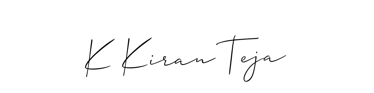 Allison_Script is a professional signature style that is perfect for those who want to add a touch of class to their signature. It is also a great choice for those who want to make their signature more unique. Get K Kiran Teja name to fancy signature for free. K Kiran Teja signature style 2 images and pictures png