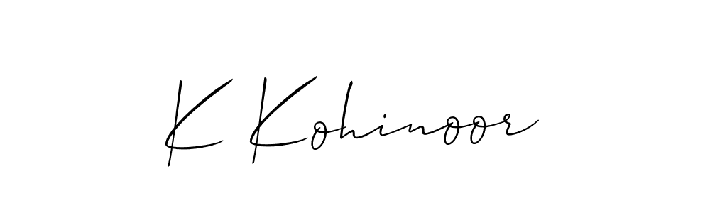 Create a beautiful signature design for name K Kohinoor. With this signature (Allison_Script) fonts, you can make a handwritten signature for free. K Kohinoor signature style 2 images and pictures png