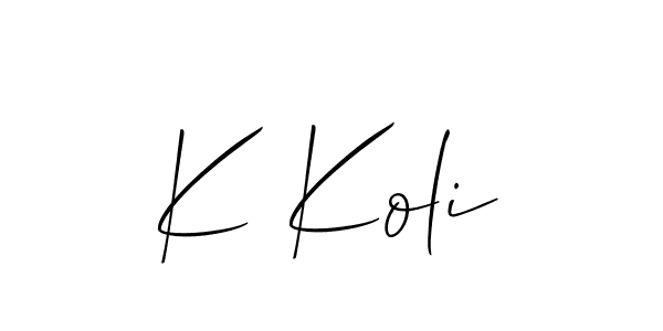 Similarly Allison_Script is the best handwritten signature design. Signature creator online .You can use it as an online autograph creator for name K Koli. K Koli signature style 2 images and pictures png