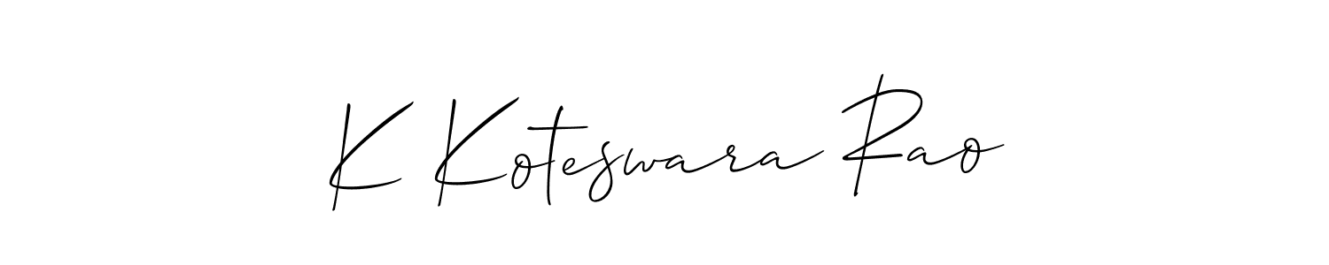 You should practise on your own different ways (Allison_Script) to write your name (K Koteswara Rao) in signature. don't let someone else do it for you. K Koteswara Rao signature style 2 images and pictures png