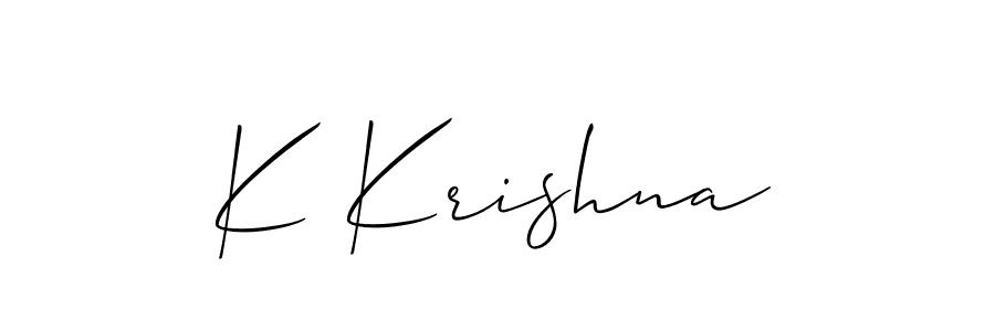 Create a beautiful signature design for name K Krishna. With this signature (Allison_Script) fonts, you can make a handwritten signature for free. K Krishna signature style 2 images and pictures png