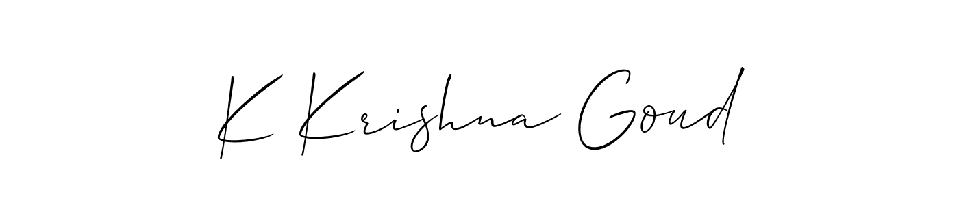 Also we have K Krishna Goud name is the best signature style. Create professional handwritten signature collection using Allison_Script autograph style. K Krishna Goud signature style 2 images and pictures png