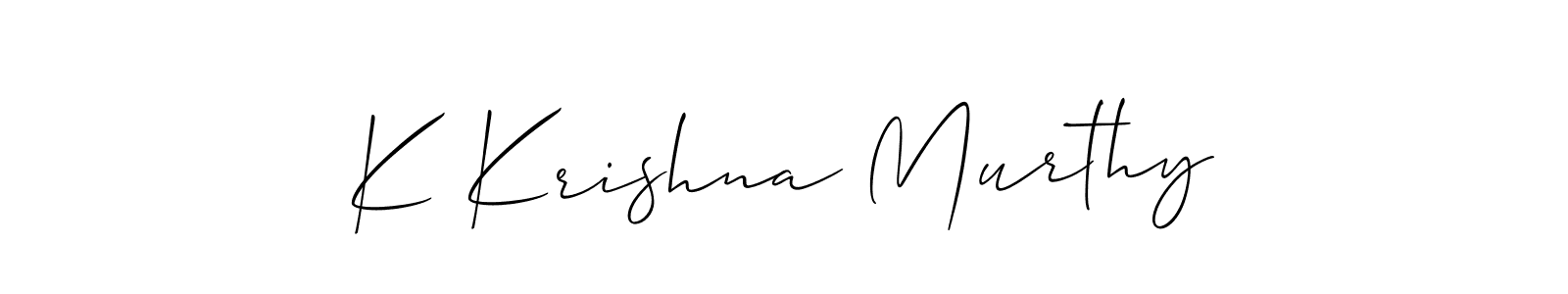 Create a beautiful signature design for name K Krishna Murthy. With this signature (Allison_Script) fonts, you can make a handwritten signature for free. K Krishna Murthy signature style 2 images and pictures png