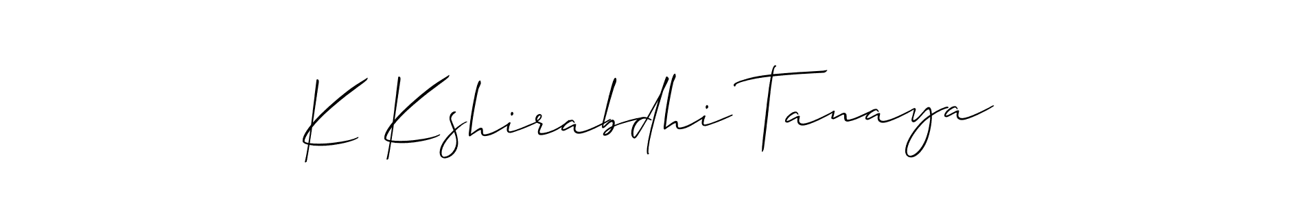 How to make K Kshirabdhi Tanaya signature? Allison_Script is a professional autograph style. Create handwritten signature for K Kshirabdhi Tanaya name. K Kshirabdhi Tanaya signature style 2 images and pictures png