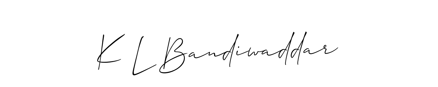 This is the best signature style for the K L Bandiwaddar name. Also you like these signature font (Allison_Script). Mix name signature. K L Bandiwaddar signature style 2 images and pictures png