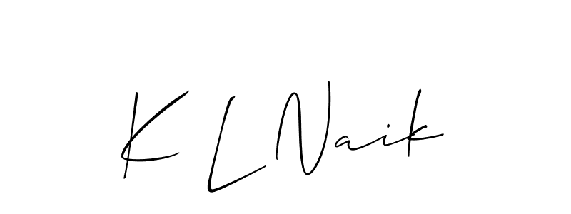 Similarly Allison_Script is the best handwritten signature design. Signature creator online .You can use it as an online autograph creator for name K L Naik. K L Naik signature style 2 images and pictures png