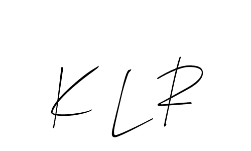 Allison_Script is a professional signature style that is perfect for those who want to add a touch of class to their signature. It is also a great choice for those who want to make their signature more unique. Get K L R name to fancy signature for free. K L R signature style 2 images and pictures png