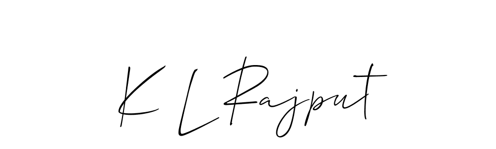 Make a beautiful signature design for name K L Rajput. With this signature (Allison_Script) style, you can create a handwritten signature for free. K L Rajput signature style 2 images and pictures png