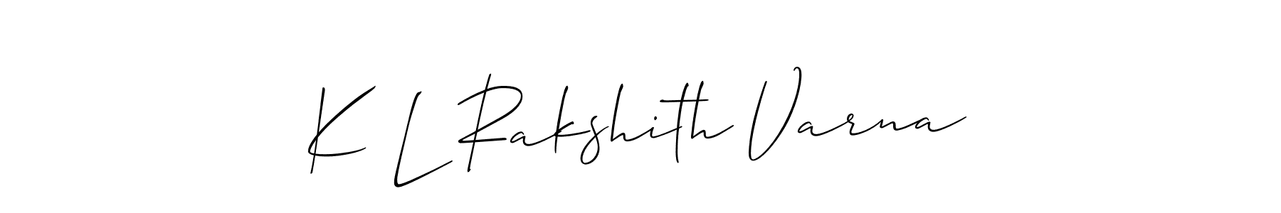 How to Draw K L Rakshith Varna signature style? Allison_Script is a latest design signature styles for name K L Rakshith Varna. K L Rakshith Varna signature style 2 images and pictures png