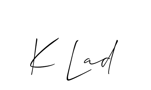 How to make K Lad signature? Allison_Script is a professional autograph style. Create handwritten signature for K Lad name. K Lad signature style 2 images and pictures png