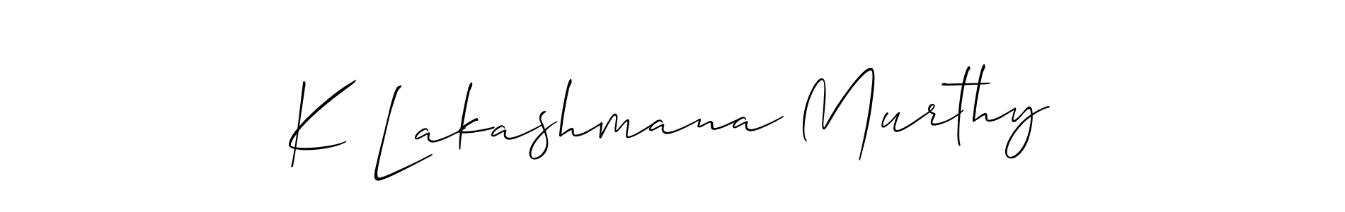 Use a signature maker to create a handwritten signature online. With this signature software, you can design (Allison_Script) your own signature for name K Lakashmana Murthy. K Lakashmana Murthy signature style 2 images and pictures png