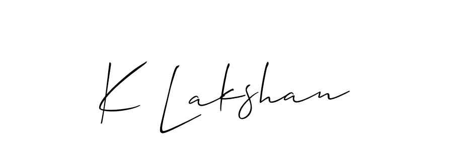 Best and Professional Signature Style for K Lakshan. Allison_Script Best Signature Style Collection. K Lakshan signature style 2 images and pictures png