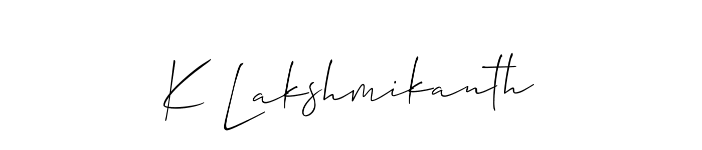 Design your own signature with our free online signature maker. With this signature software, you can create a handwritten (Allison_Script) signature for name K Lakshmikanth. K Lakshmikanth signature style 2 images and pictures png