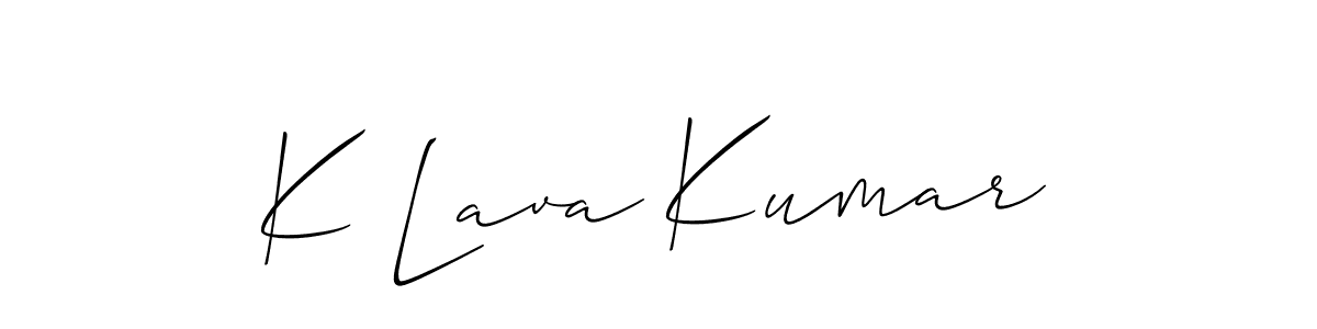 Design your own signature with our free online signature maker. With this signature software, you can create a handwritten (Allison_Script) signature for name K Lava Kumar. K Lava Kumar signature style 2 images and pictures png