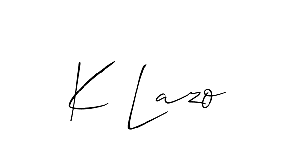 Create a beautiful signature design for name K Lazo. With this signature (Allison_Script) fonts, you can make a handwritten signature for free. K Lazo signature style 2 images and pictures png