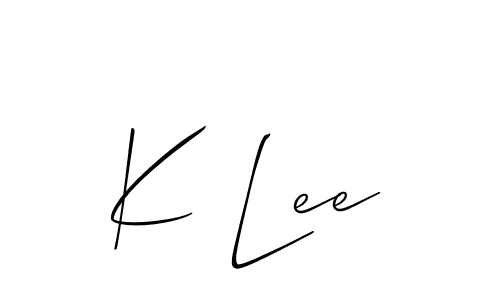 You should practise on your own different ways (Allison_Script) to write your name (K Lee) in signature. don't let someone else do it for you. K Lee signature style 2 images and pictures png