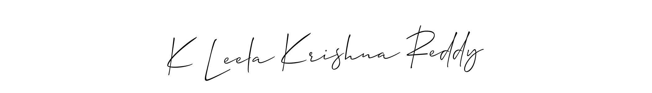 Make a short K Leela Krishna Reddy signature style. Manage your documents anywhere anytime using Allison_Script. Create and add eSignatures, submit forms, share and send files easily. K Leela Krishna Reddy signature style 2 images and pictures png