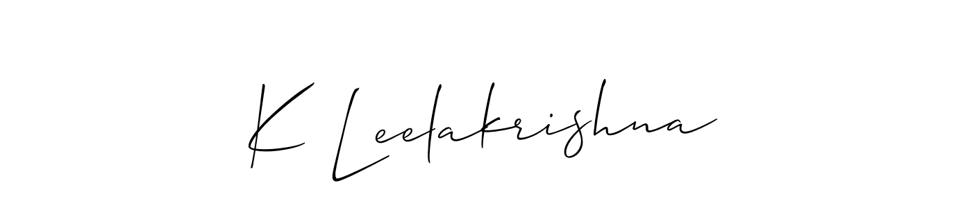 How to Draw K Leelakrishna signature style? Allison_Script is a latest design signature styles for name K Leelakrishna. K Leelakrishna signature style 2 images and pictures png