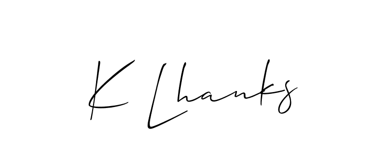 Make a beautiful signature design for name K Lhanks. With this signature (Allison_Script) style, you can create a handwritten signature for free. K Lhanks signature style 2 images and pictures png