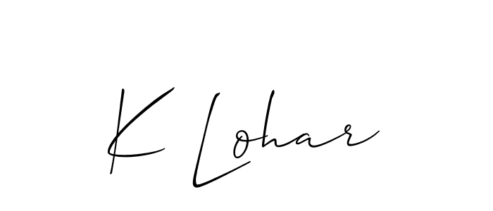 Also we have K Lohar name is the best signature style. Create professional handwritten signature collection using Allison_Script autograph style. K Lohar signature style 2 images and pictures png