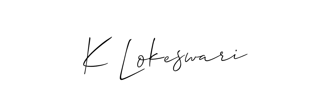 if you are searching for the best signature style for your name K Lokeswari. so please give up your signature search. here we have designed multiple signature styles  using Allison_Script. K Lokeswari signature style 2 images and pictures png