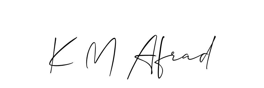 Allison_Script is a professional signature style that is perfect for those who want to add a touch of class to their signature. It is also a great choice for those who want to make their signature more unique. Get K M Afrad name to fancy signature for free. K M Afrad signature style 2 images and pictures png