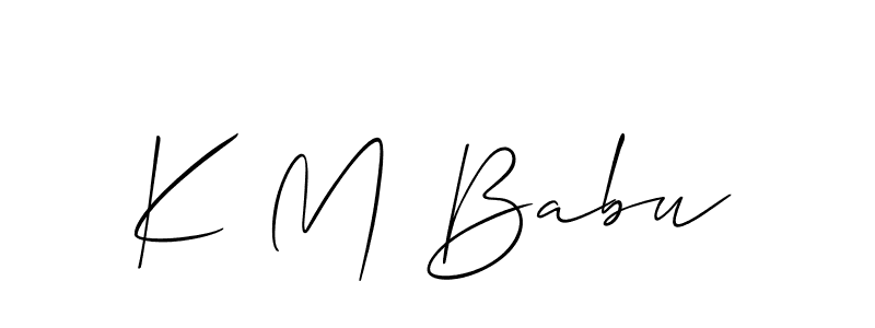 Make a short K M Babu signature style. Manage your documents anywhere anytime using Allison_Script. Create and add eSignatures, submit forms, share and send files easily. K M Babu signature style 2 images and pictures png