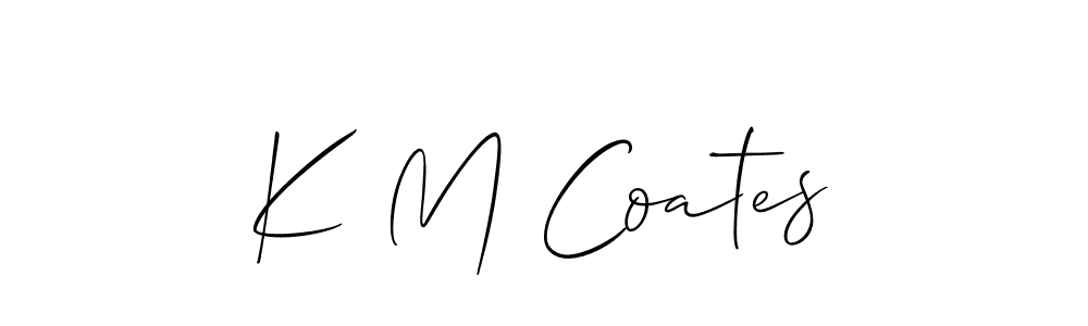 Use a signature maker to create a handwritten signature online. With this signature software, you can design (Allison_Script) your own signature for name K M Coates. K M Coates signature style 2 images and pictures png