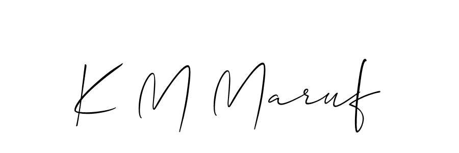 Design your own signature with our free online signature maker. With this signature software, you can create a handwritten (Allison_Script) signature for name K M Maruf. K M Maruf signature style 2 images and pictures png