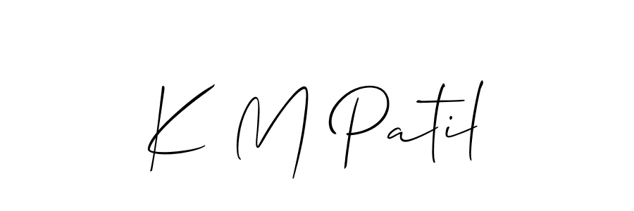 Best and Professional Signature Style for K M Patil. Allison_Script Best Signature Style Collection. K M Patil signature style 2 images and pictures png
