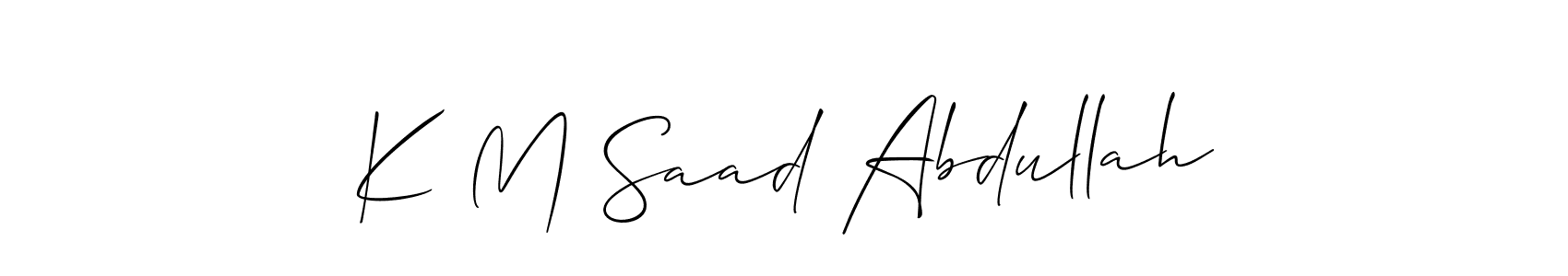 Best and Professional Signature Style for K M Saad Abdullah. Allison_Script Best Signature Style Collection. K M Saad Abdullah signature style 2 images and pictures png
