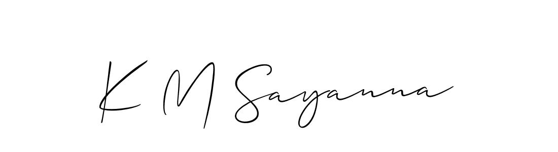 Make a beautiful signature design for name K M Sayanna. With this signature (Allison_Script) style, you can create a handwritten signature for free. K M Sayanna signature style 2 images and pictures png