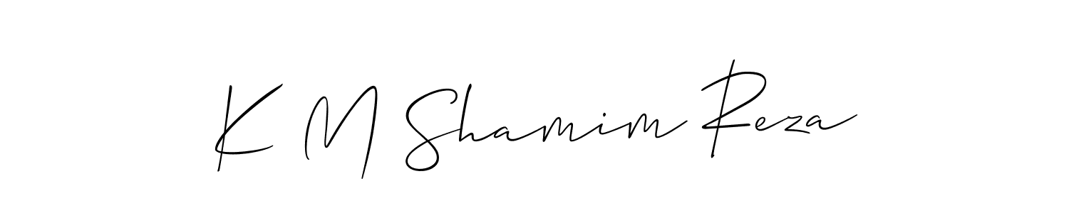 Also we have K M Shamim Reza name is the best signature style. Create professional handwritten signature collection using Allison_Script autograph style. K M Shamim Reza signature style 2 images and pictures png