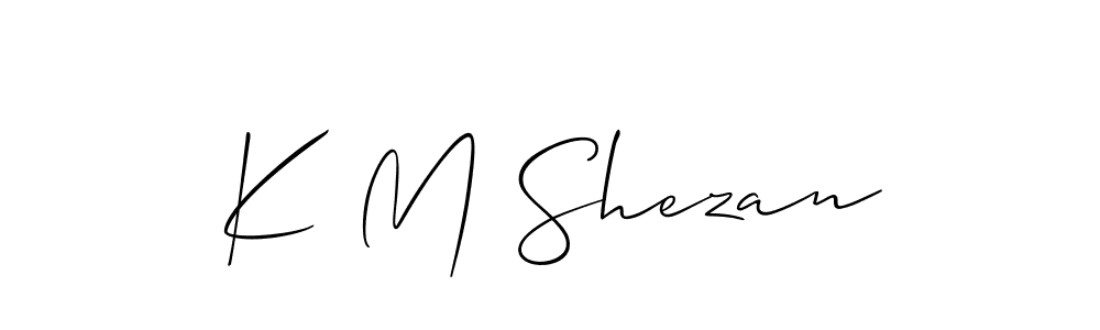 if you are searching for the best signature style for your name K M Shezan. so please give up your signature search. here we have designed multiple signature styles  using Allison_Script. K M Shezan signature style 2 images and pictures png