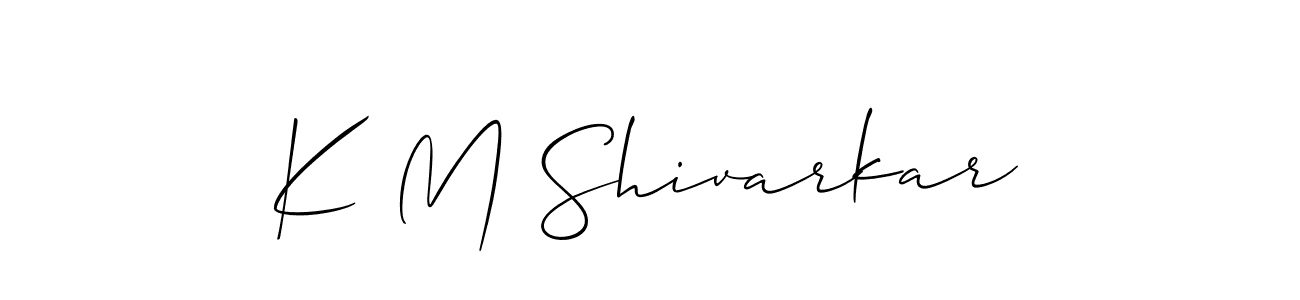 Similarly Allison_Script is the best handwritten signature design. Signature creator online .You can use it as an online autograph creator for name K M Shivarkar. K M Shivarkar signature style 2 images and pictures png