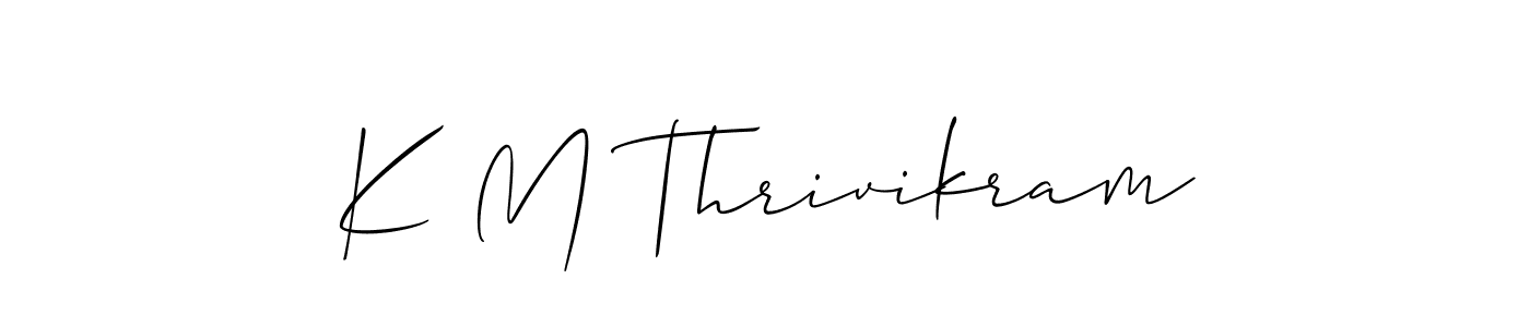 How to make K M Thrivikram signature? Allison_Script is a professional autograph style. Create handwritten signature for K M Thrivikram name. K M Thrivikram signature style 2 images and pictures png