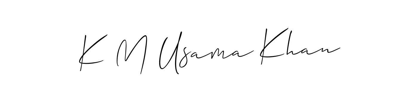 Design your own signature with our free online signature maker. With this signature software, you can create a handwritten (Allison_Script) signature for name K M Usama Khan. K M Usama Khan signature style 2 images and pictures png