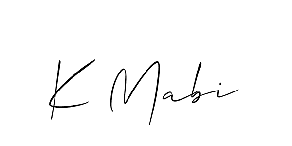 Design your own signature with our free online signature maker. With this signature software, you can create a handwritten (Allison_Script) signature for name K Mabi. K Mabi signature style 2 images and pictures png