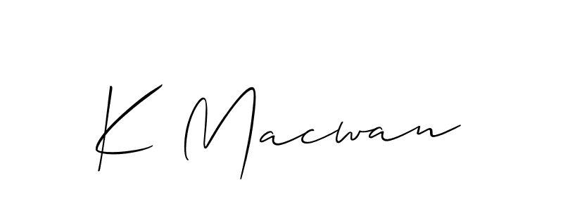 Make a beautiful signature design for name K Macwan. With this signature (Allison_Script) style, you can create a handwritten signature for free. K Macwan signature style 2 images and pictures png