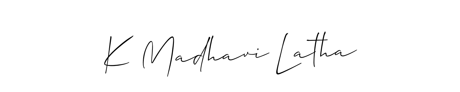 Similarly Allison_Script is the best handwritten signature design. Signature creator online .You can use it as an online autograph creator for name K Madhavi Latha. K Madhavi Latha signature style 2 images and pictures png