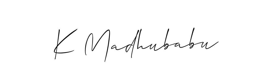 K Madhubabu stylish signature style. Best Handwritten Sign (Allison_Script) for my name. Handwritten Signature Collection Ideas for my name K Madhubabu. K Madhubabu signature style 2 images and pictures png