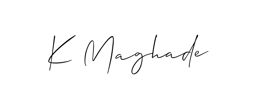 if you are searching for the best signature style for your name K Maghade. so please give up your signature search. here we have designed multiple signature styles  using Allison_Script. K Maghade signature style 2 images and pictures png